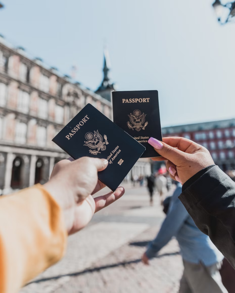 Image of passport book in Europe