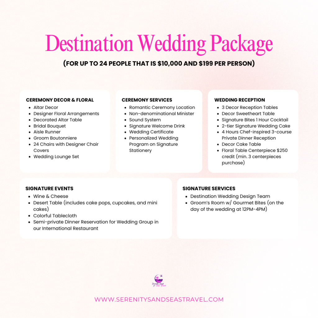 Destination Wedding Package up to 24 Guests