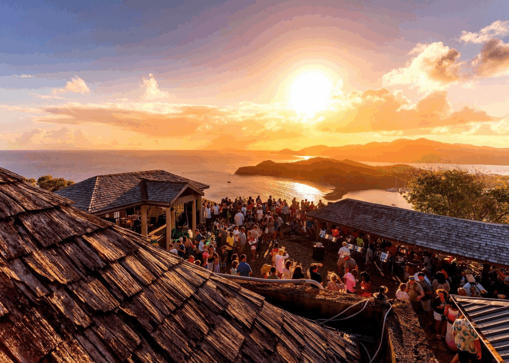 Image of Sunset party at Shirley Heights