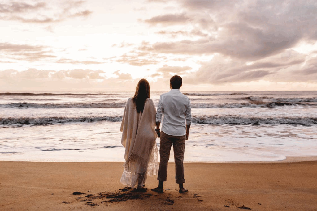 Couple Standing on the Seshore