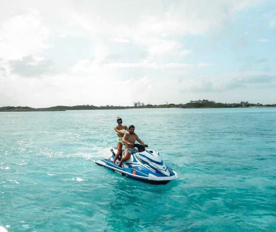 Couple Riding a Jetski