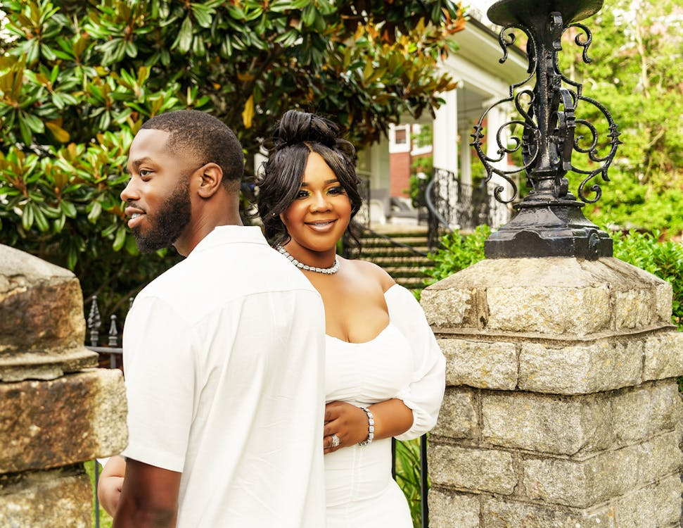 Elegant Couple in New Orleans Garden Setting