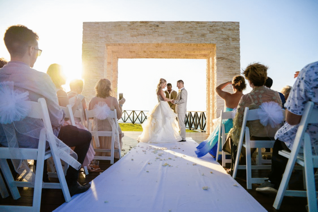 A Couple Getting Married in a Boardwalk