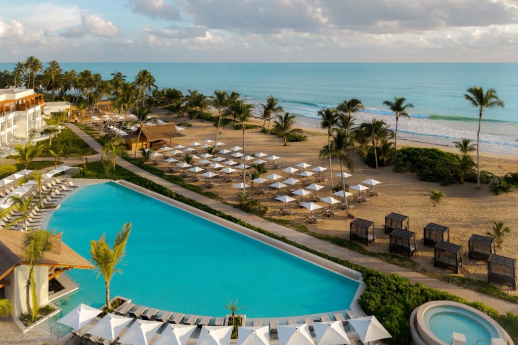 Luxury resort pool overlooking the ocean